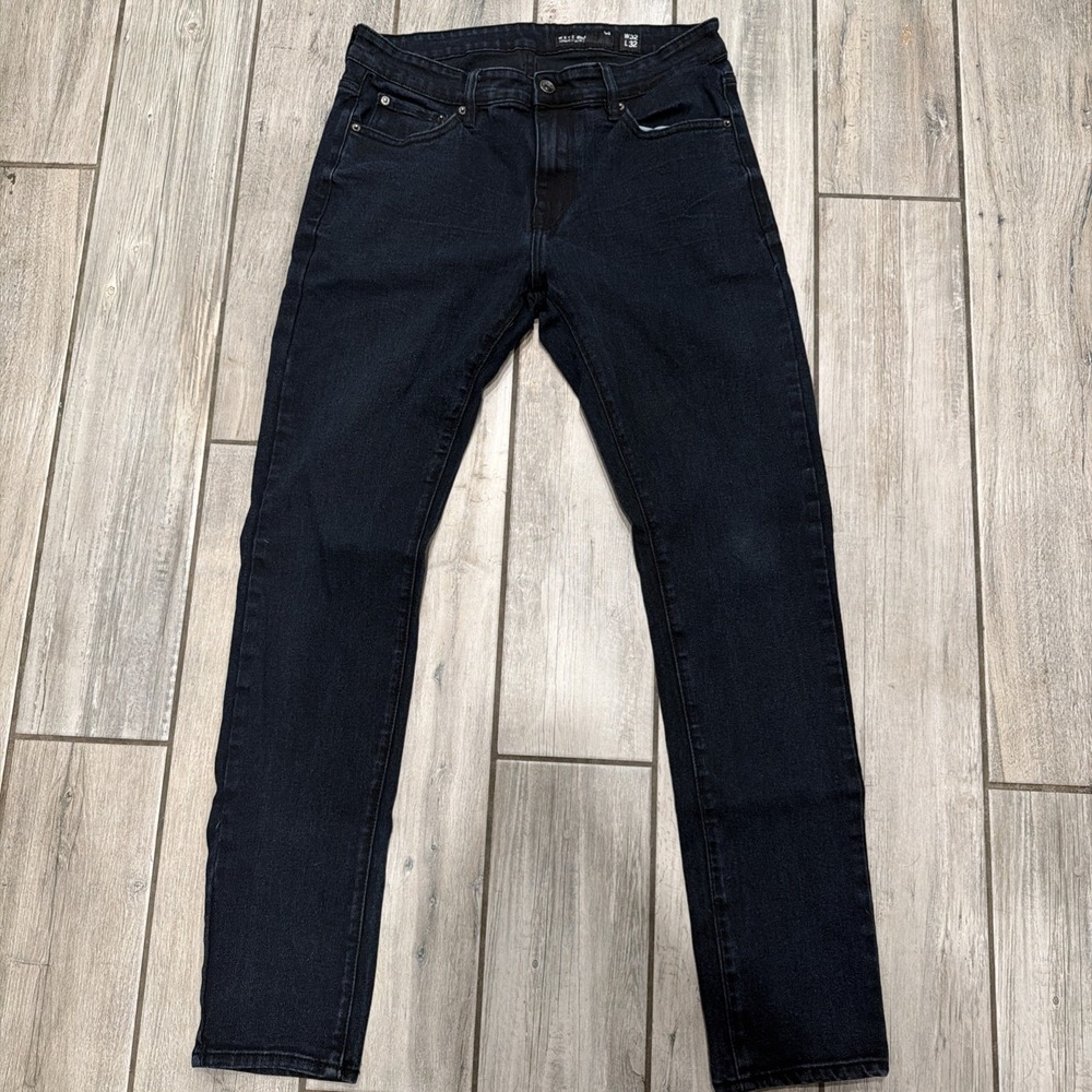 WXYZ Nomad Jeans Mens 32x32 Dark Blue Cotton Denim Straight Slim Fit Stretch